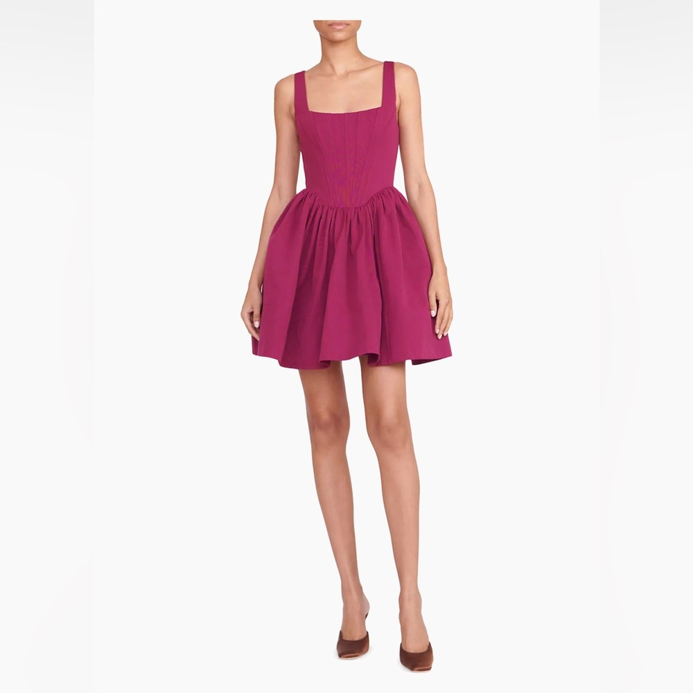 NWT Staud landscape corset minidress in Syrah size 4.